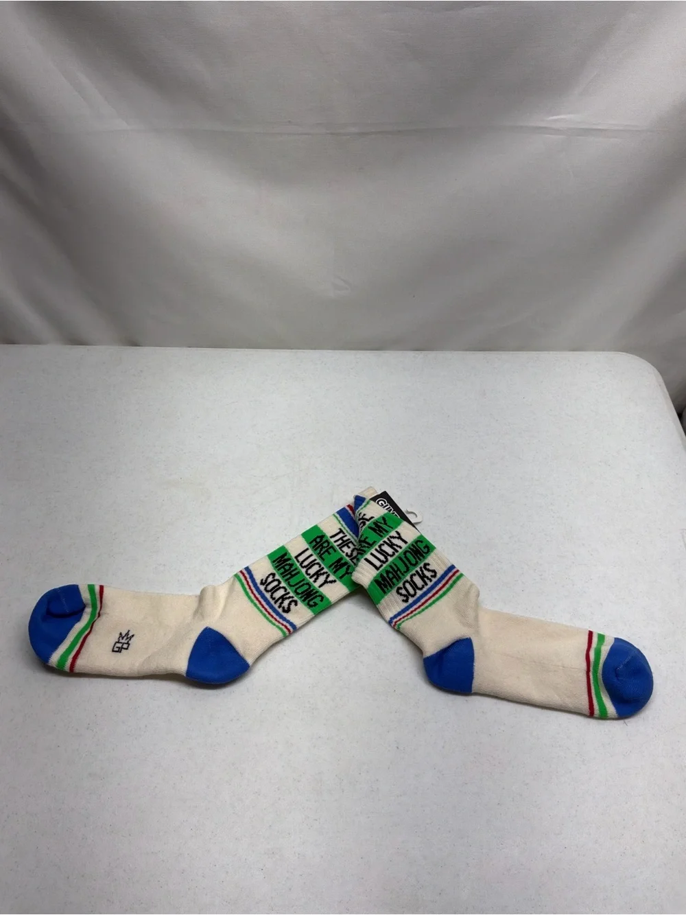 My Lucky Mah Jong Socks Blue /White/Green One Size Fits Most